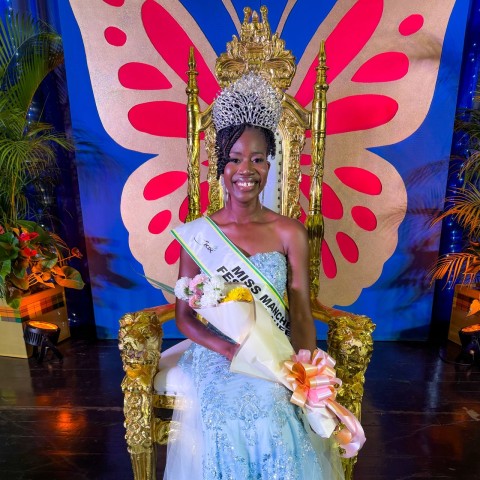 Freshly crowned Miss Manchester Festival Queen 2026, Dr. Melissa Flinch, sponsored by CourierJamaica.com, poses gracefully following her coronation at the Miss Manchester Festival Queen Coronation held on Sunday, June 14, at Belair High School in Mandeville.