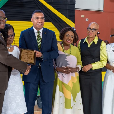 Reverend Adinhair Jones, Pastor, Olson Memorial Church of God, and Mrs. Jones; Dr. the Most Honourable Andrew Holness, ON, PC, MP, Prime Minister of Jamaica; the Honourable Olivia Grange, OJ, CD, MP, Minister of Culture, Gender, Entertainment and Sport; the Honourable Fayval Williams, MP, Minister of Finance and the Public Service; and Senator Kisha Anderson, Deputy Opposition Spokesperson on Trade, Industry and Global Logistics.