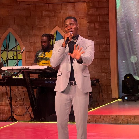Kirkland Moses ministers during a performance in this season's Jamaica Gospel Star Competition.