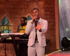 Kirkland Moses ministers during a performance in this season's Jamaica Gospel Star Competition.